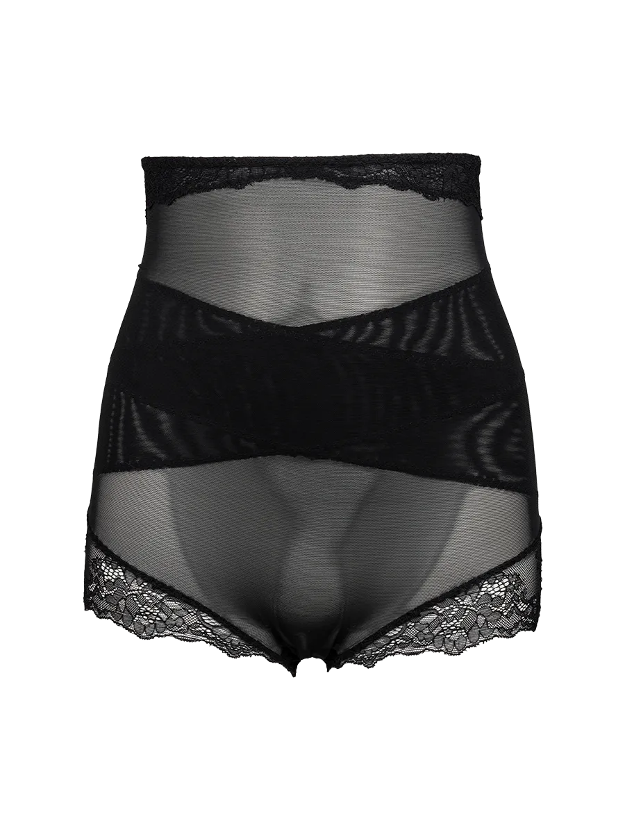 Hope, Calcinha Alta  Modeladora em Tule E Renda Preto