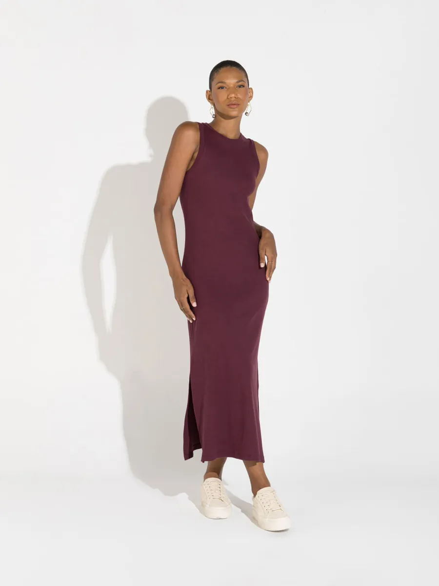Basico.Com, Vestido Midi Canelado Algodão