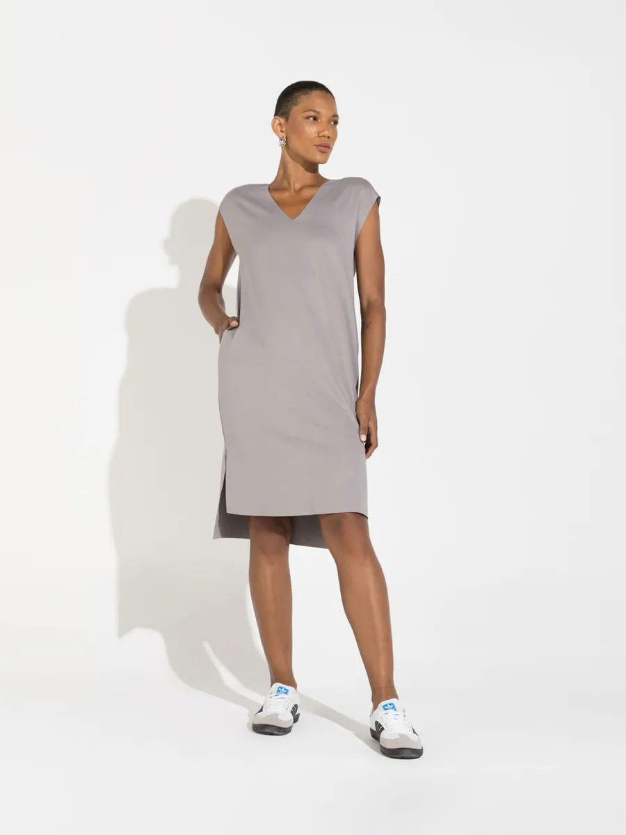 Basico.Com, Vestido Dense Viscose Decote V