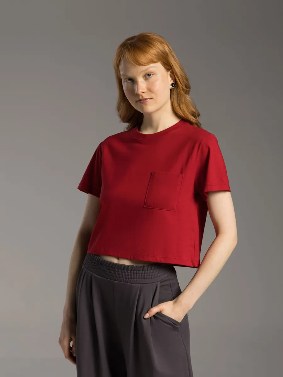 Basicamente, Tech T-Shirt Cropped Noliquid Bolso Feminina - BASICAMENTE
