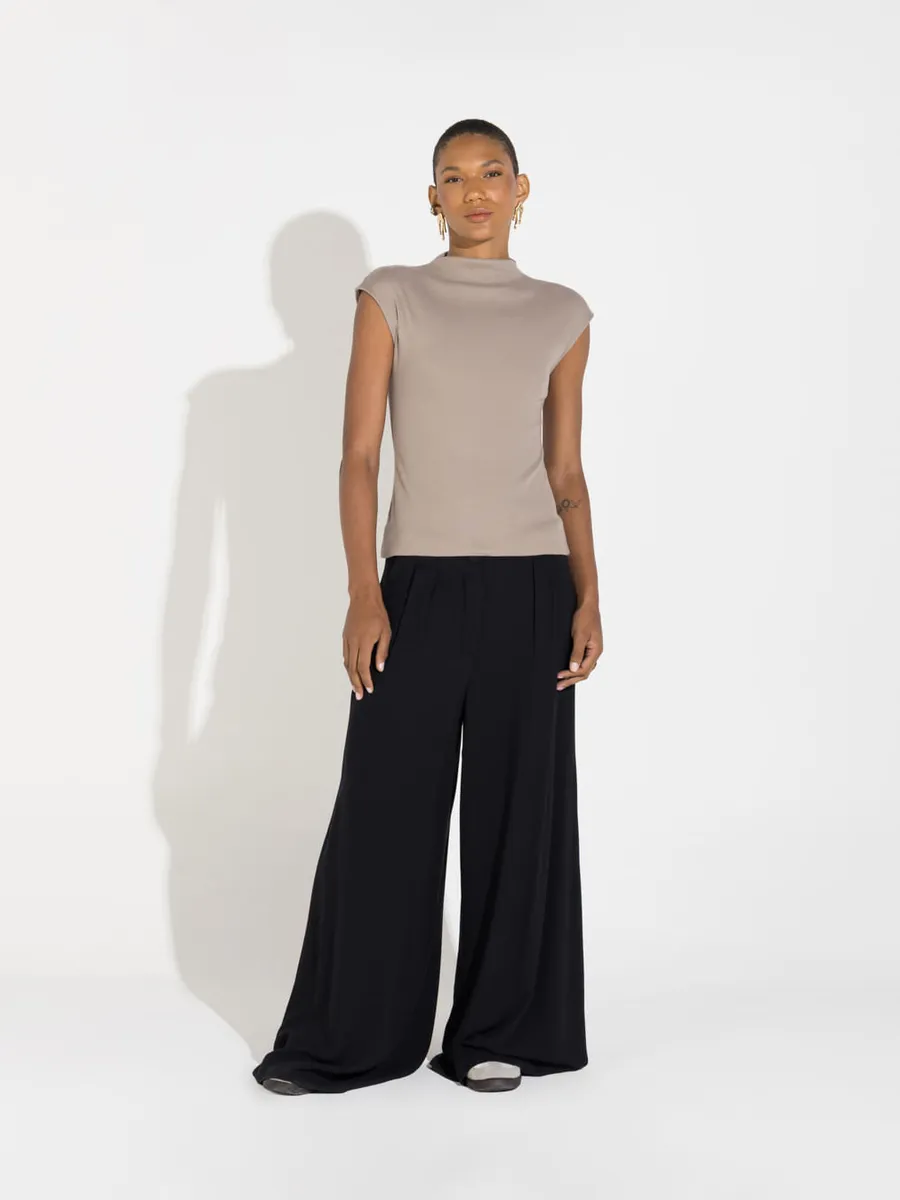 Basico.Com, Blusa Canelada Gola Alta