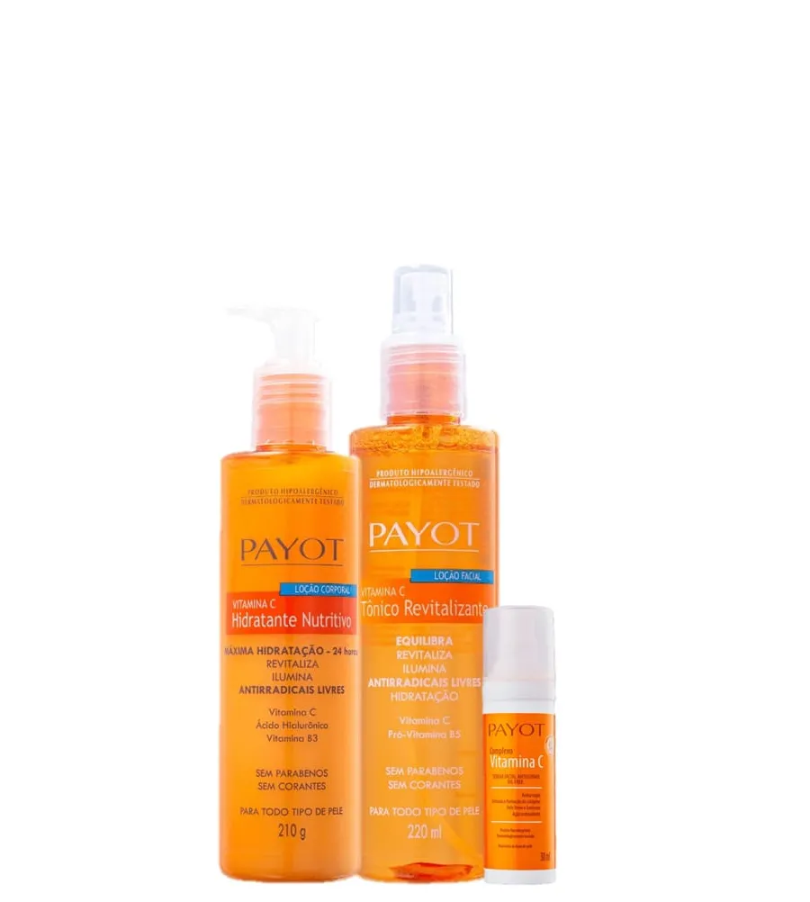Payot, Payot Complexo Vitamina C Sérum Anti-Idade 30ml+Tônico Facial 220ml+Loção Hidratante Corporal 210g