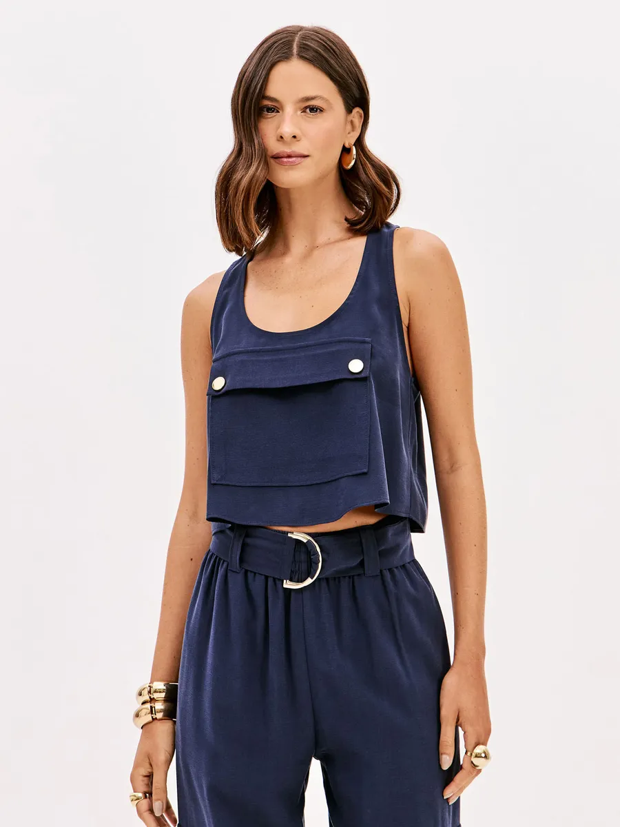 Lança Perfume, Blusa Curta Com Decote U