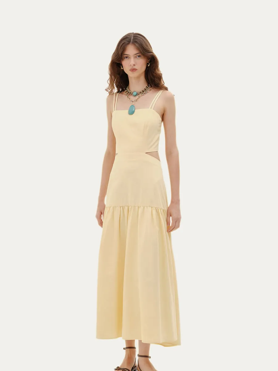 Clemence, Vestido Midi Italy Clemence - AMARELO
