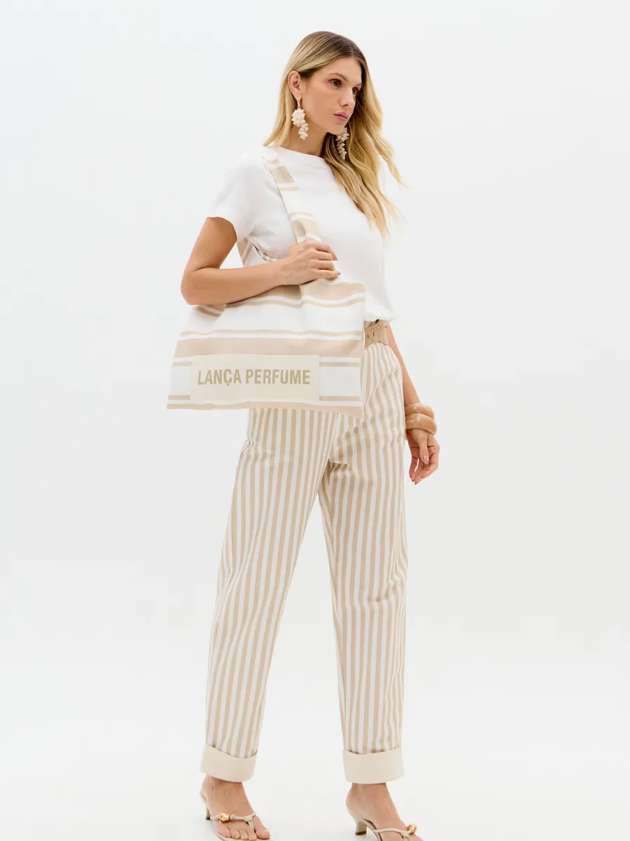 Lança Perfume, Kit Com T-shirt E Bolsa Estampada