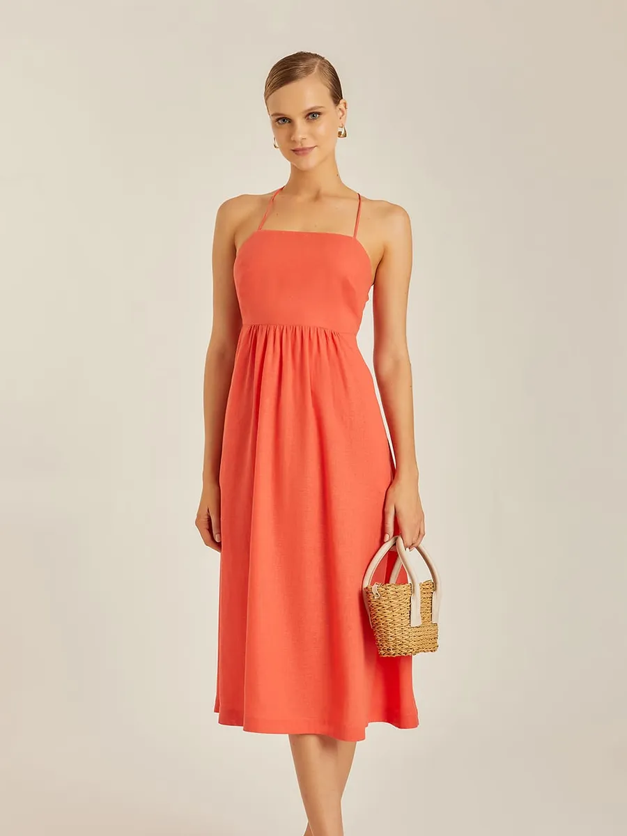 Lenny Niemeyer, Vestido Alça Cruzada Costas Papaya