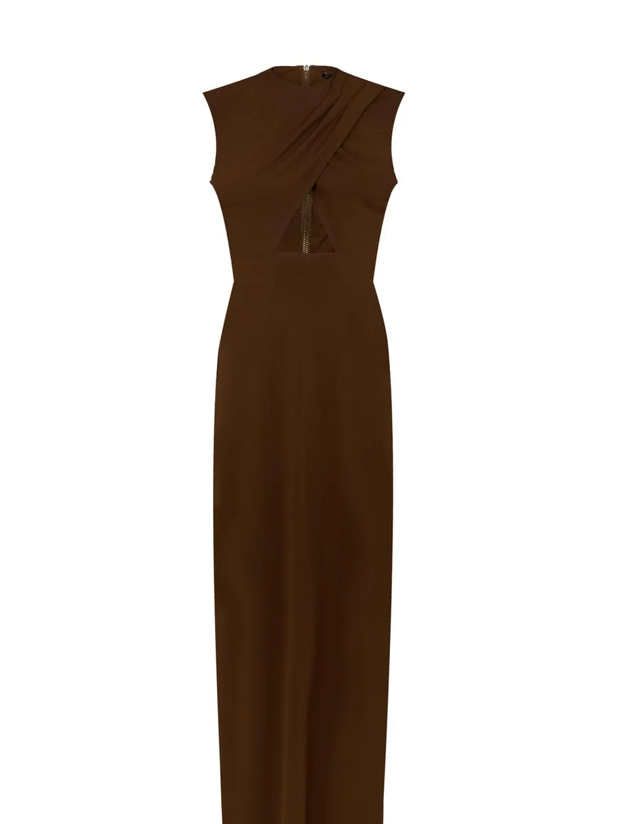 Lenny Niemeyer, Vestido Gola Transpassada Castanha
