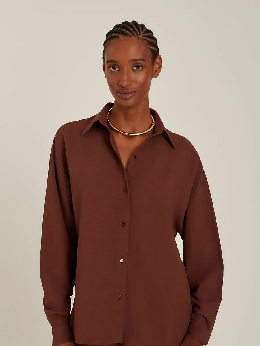 Lenny Niemeyer, Camisa Barra Fraldada Café