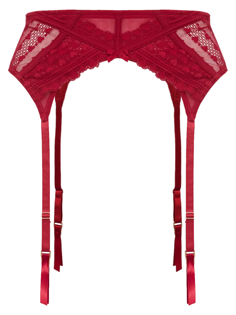 Loungerie, Cinta Liga Renda Tule Love Love Vermelho Rio Red