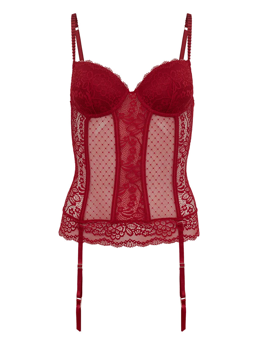 Loungerie, Corset Renda At Night Ii Vermelho Rio Red
