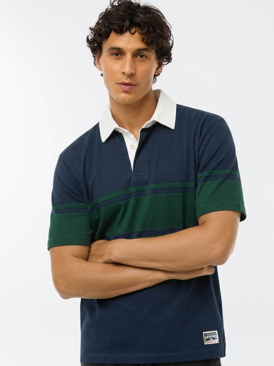 Hering Adulto, Camisa Polo Masculina Comfort Estampada - Azul
