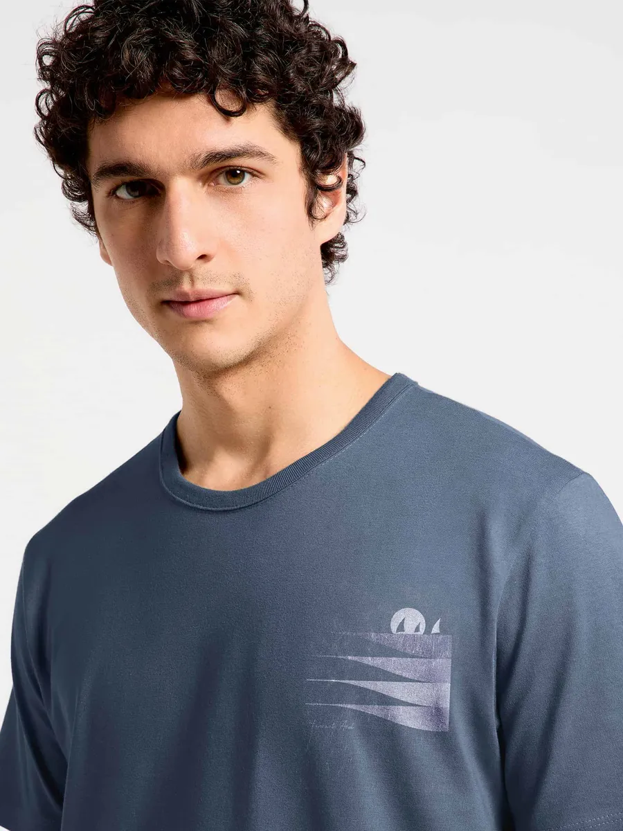 Hering Adulto, Camiseta Masculina Super Cotton Estampada - Azul