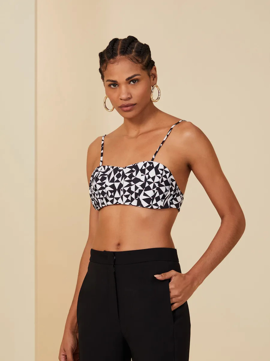 Animale, Top De Algodão Estampado Com Pregas