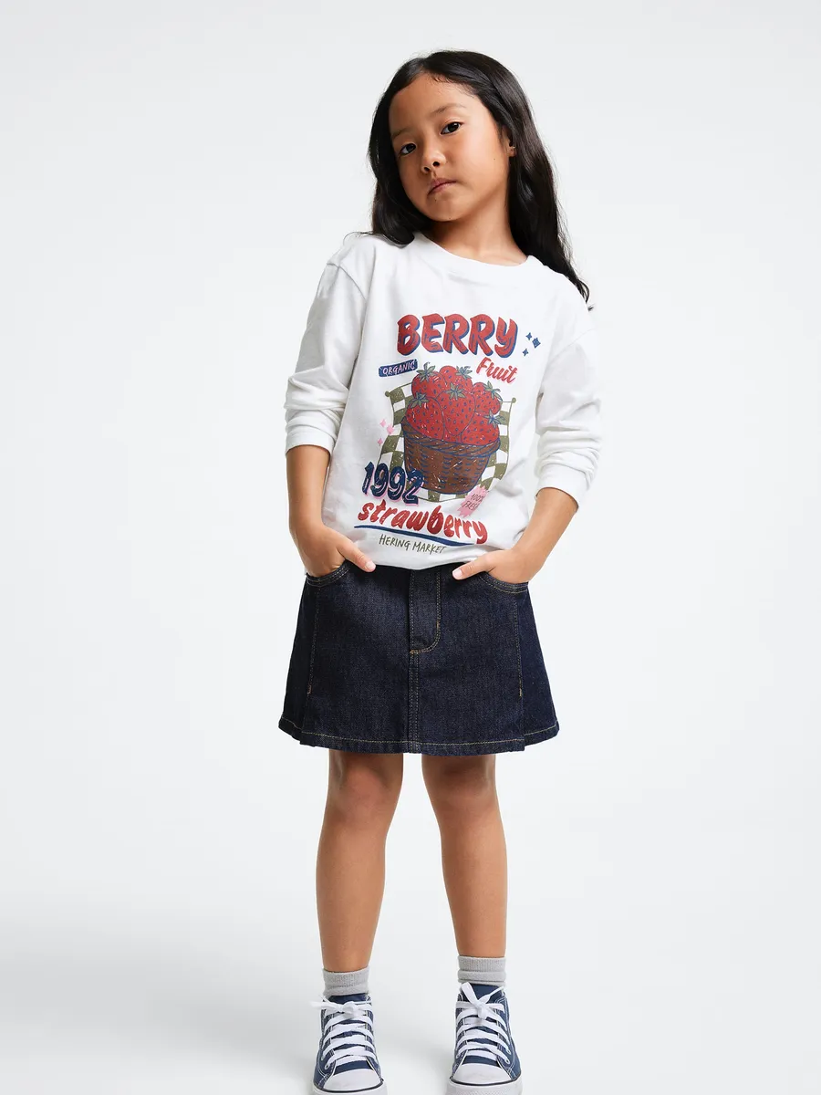Hering Kids, Blusa Infantil Menina Manga Longa Com Estampa - Off white