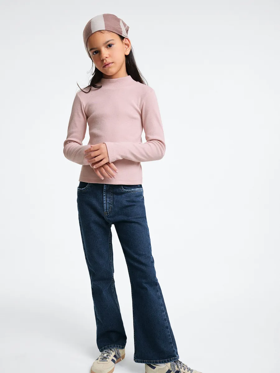Hering Kids, Blusa Básica Infantil Menina Manga Longa Com Gola Alta - Rosa