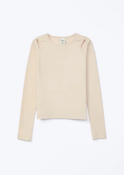 Hering Kids, Blusa Infantil Menina Em Ribana Canelada - Nude