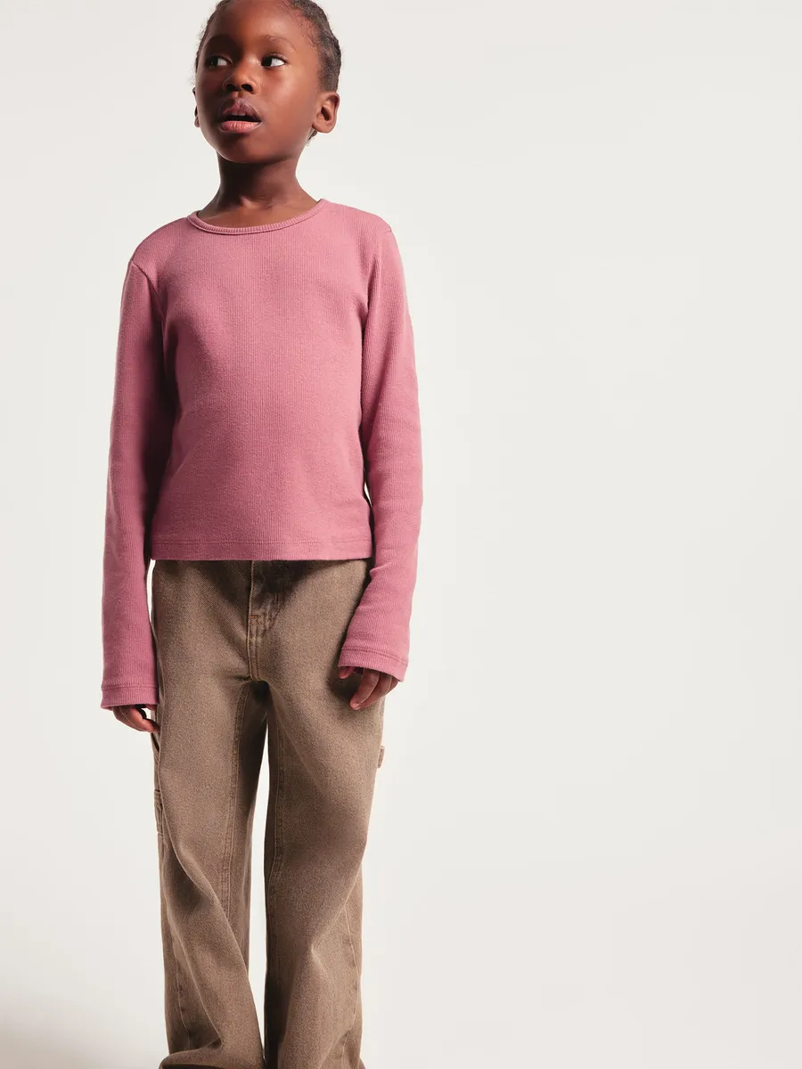 Hering Kids, Blusa Manga Longa Infantil Menina Em Ribana - Rosa