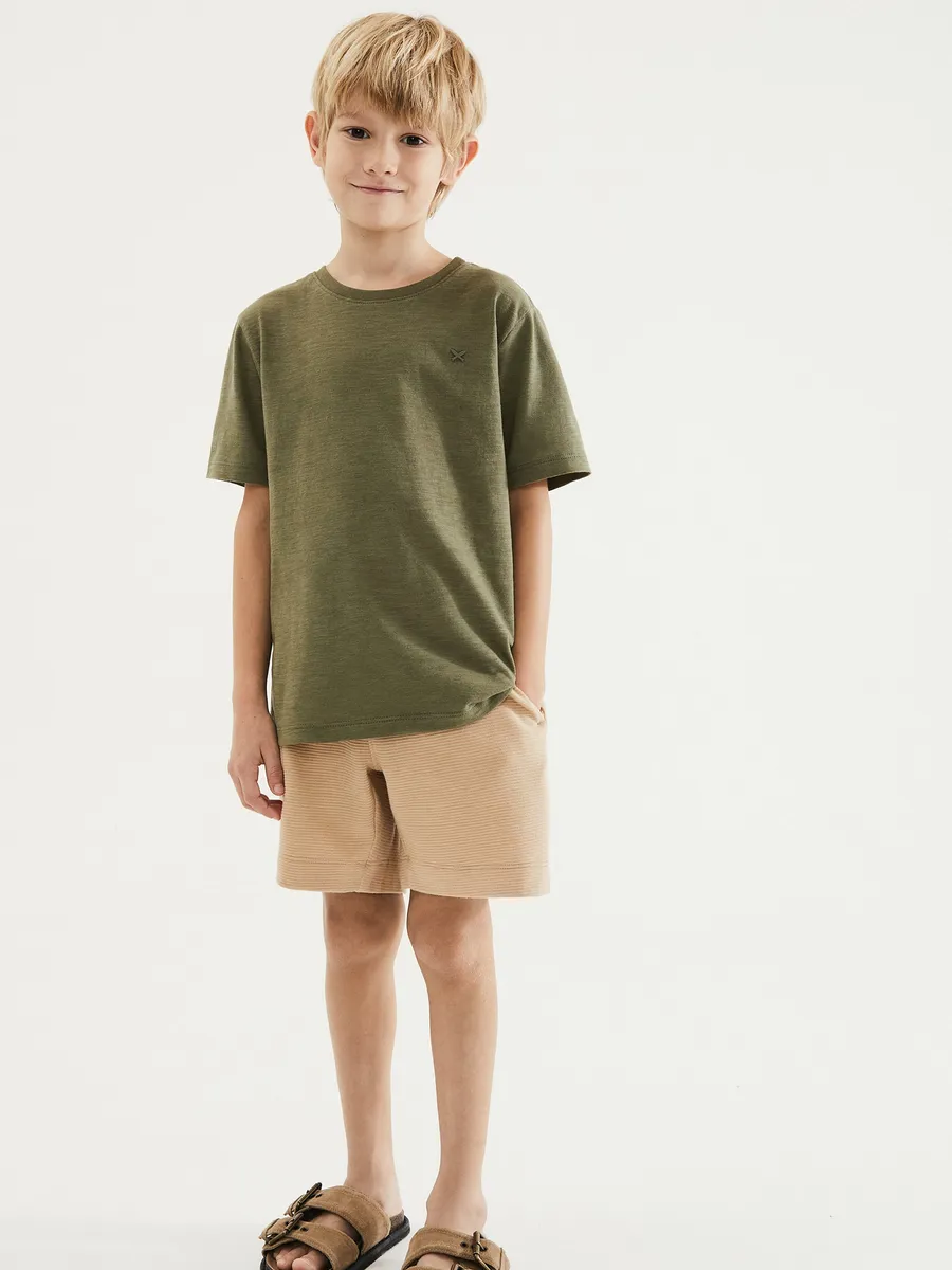 Hering Kids, Bermuda Infantil Menino Em Interlock - Bege