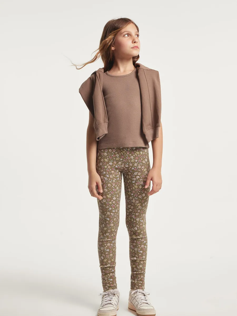 Hering Kids, Calça Legging Infantil Menina Estampada - Caqui