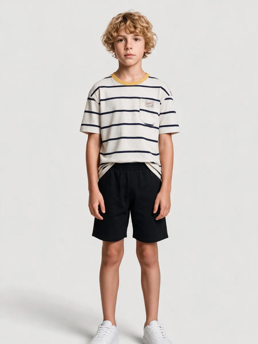 Hering Kids, Bermuda Infantil Menino Cós De Elástico - Preto