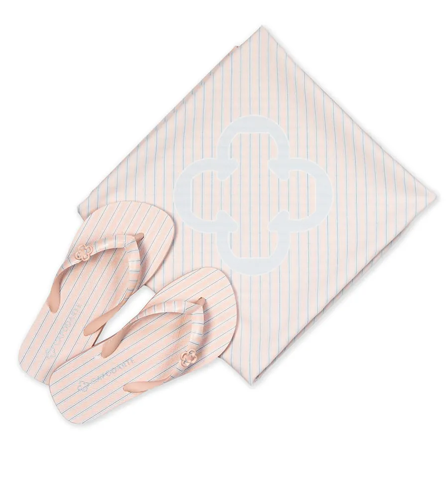 Capodarte, Kit Chinelo De Dedo Infantil Rosa + Bolsa de Lenço