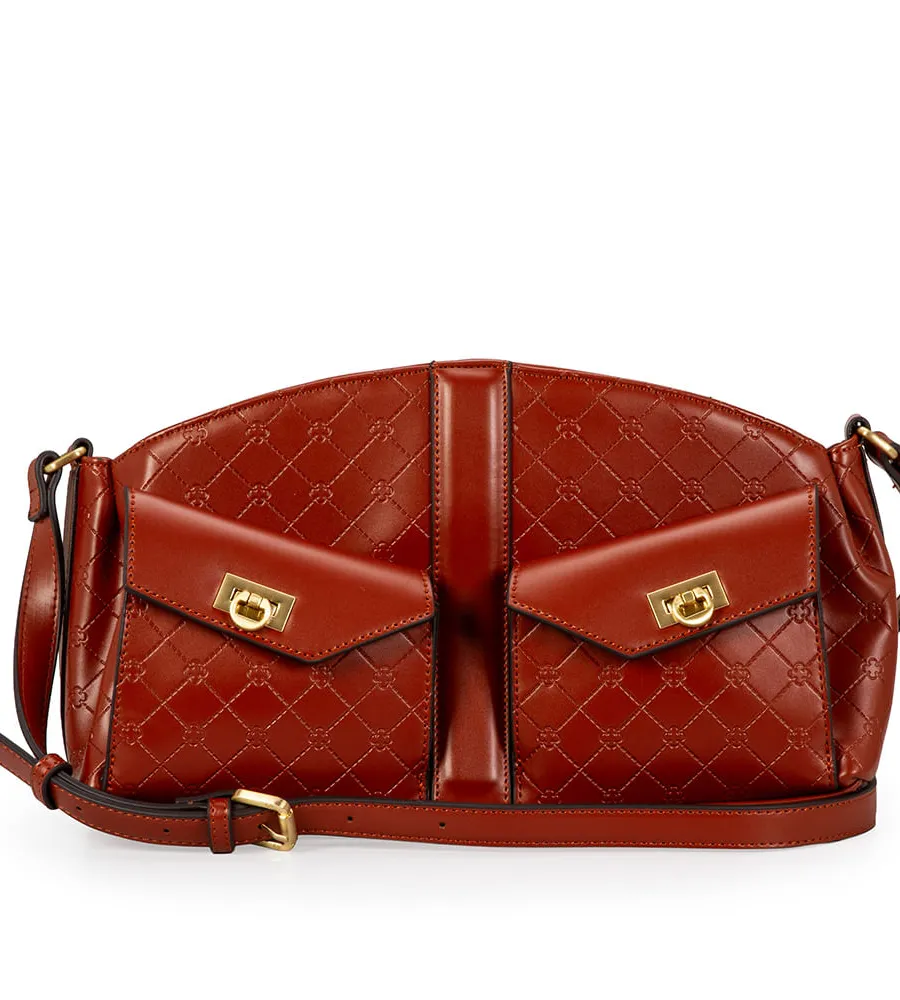 Capodarte, Bolsa Monograma Shoulder Caramelo