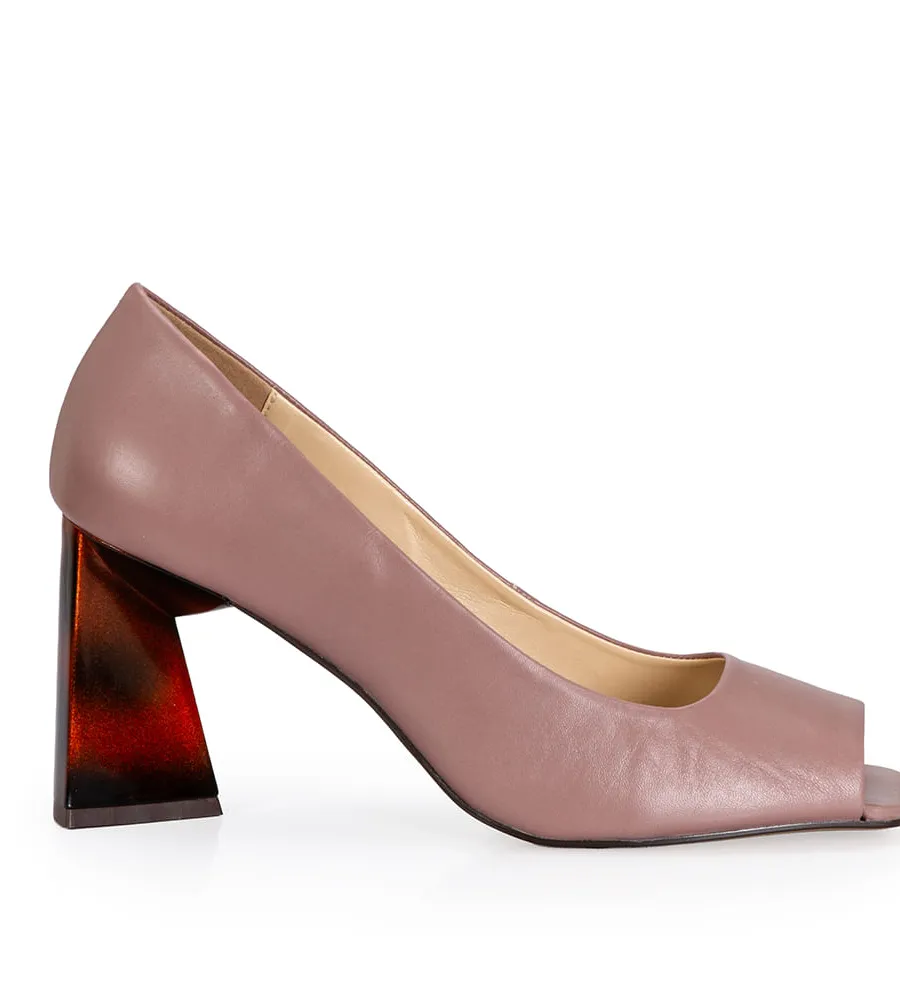 Capodarte, Peep Toe Couro Nobuck Salto Alto Rosa