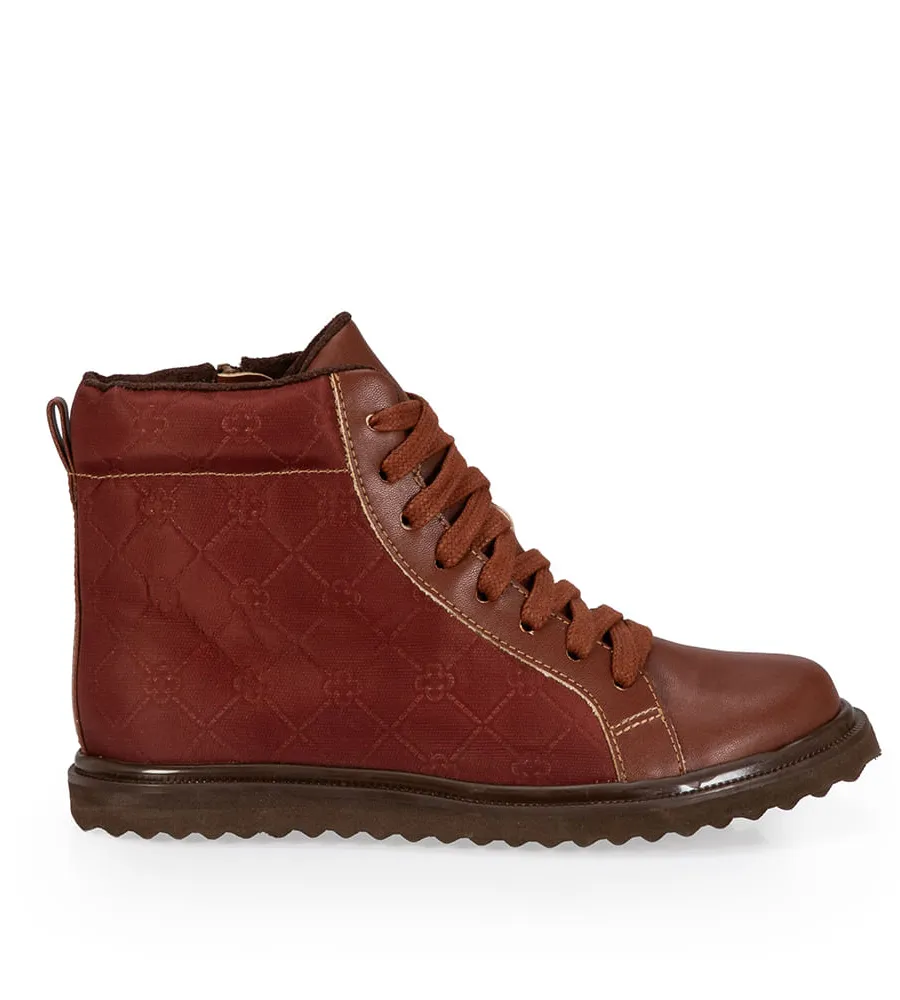 Capodarte, Bota Infantil Marrom Mogno Nylon