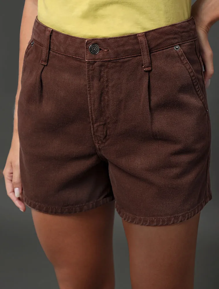 Calvin Klein Jeans, Shorts Feminino Color Bolso Faca Calvin Klein Jeans - Marrom