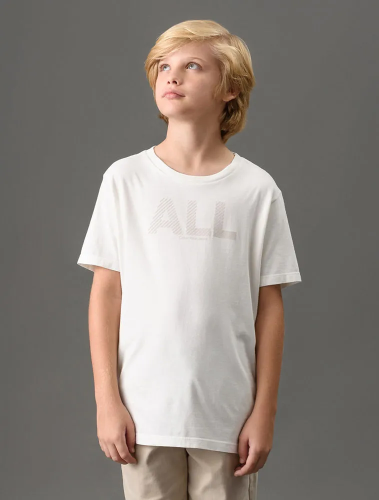 Calvin Klein Jeans, Camiseta Menino All Calvin Klein Jeans - Off White