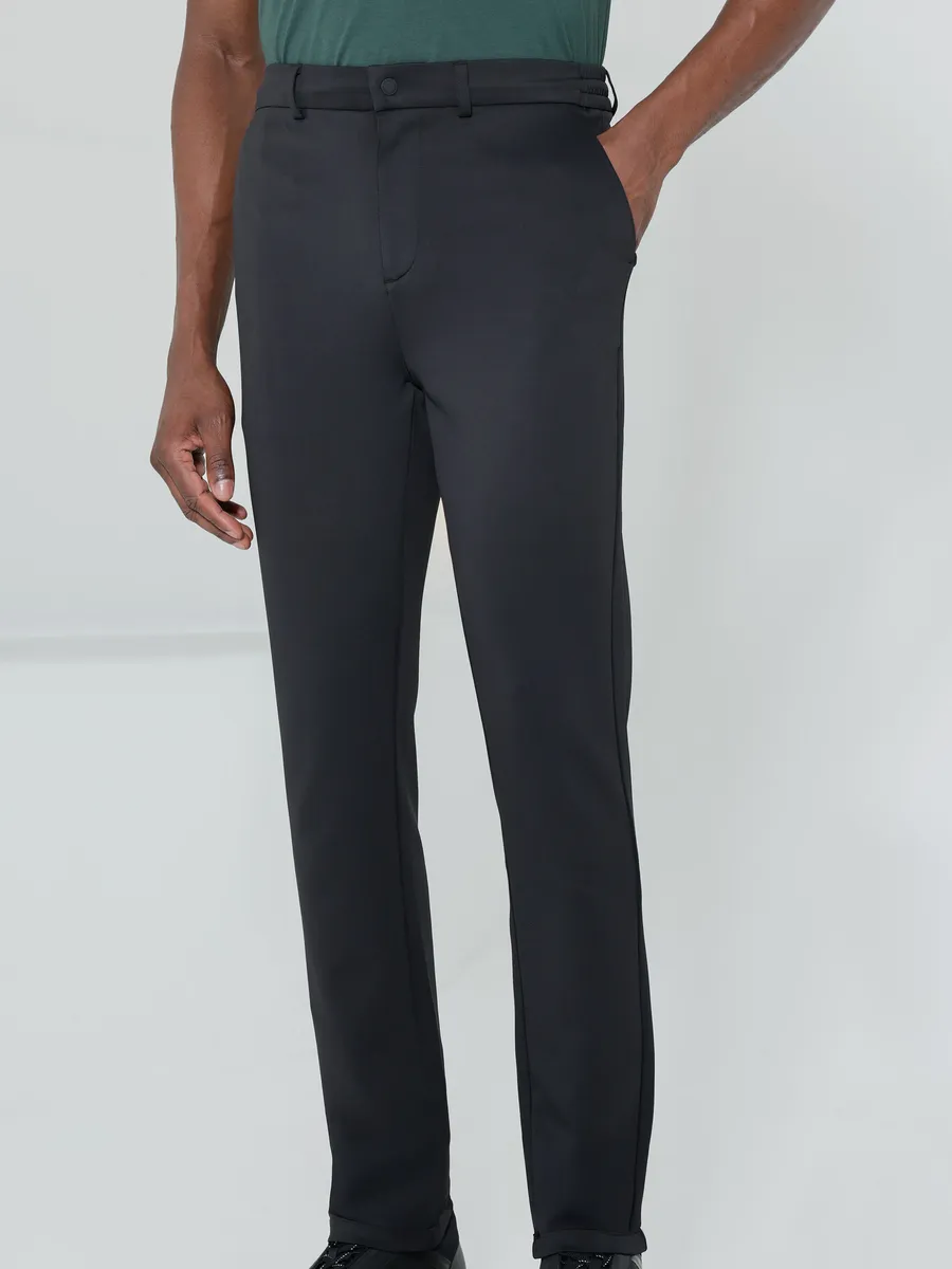 Urban, Calça Scuba Super Slim Elástico Lateral Preto