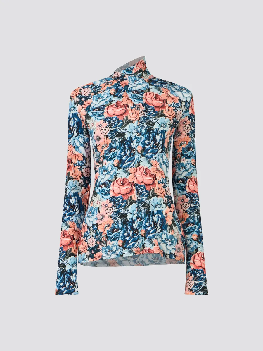 Rabanne, Blusa Estampada Gola Alta Rabanne