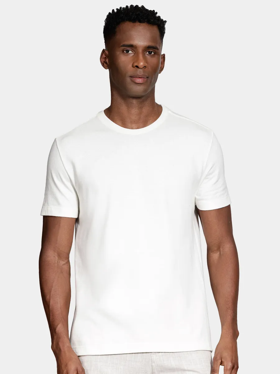 Aramis, Camiseta Crepe Algodão Manga Curta Off White