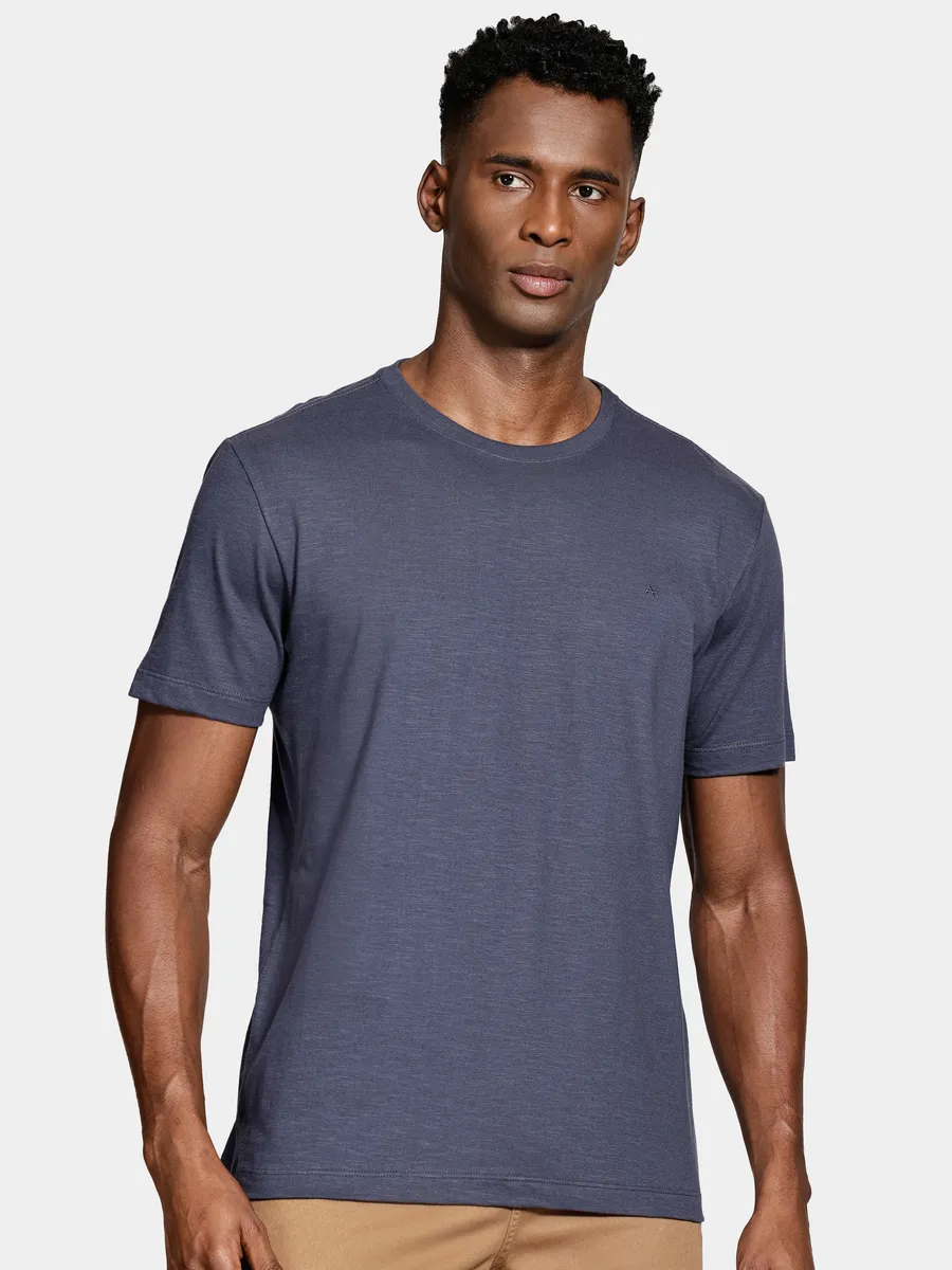 Aramis, Camiseta Algodão Flamê Manga Curta Marinho