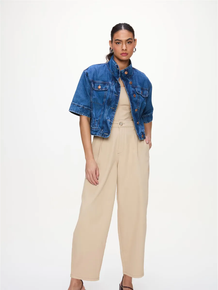 Damyller, Calça Carrot de Sarja G4 Cropped