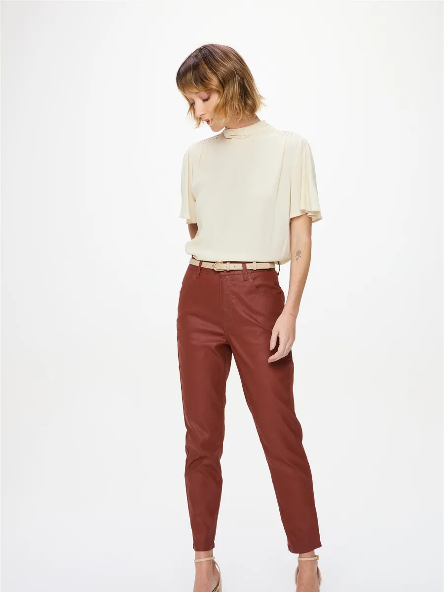 Damyller, Calça Feminina Slim Resinada G5 Cropped