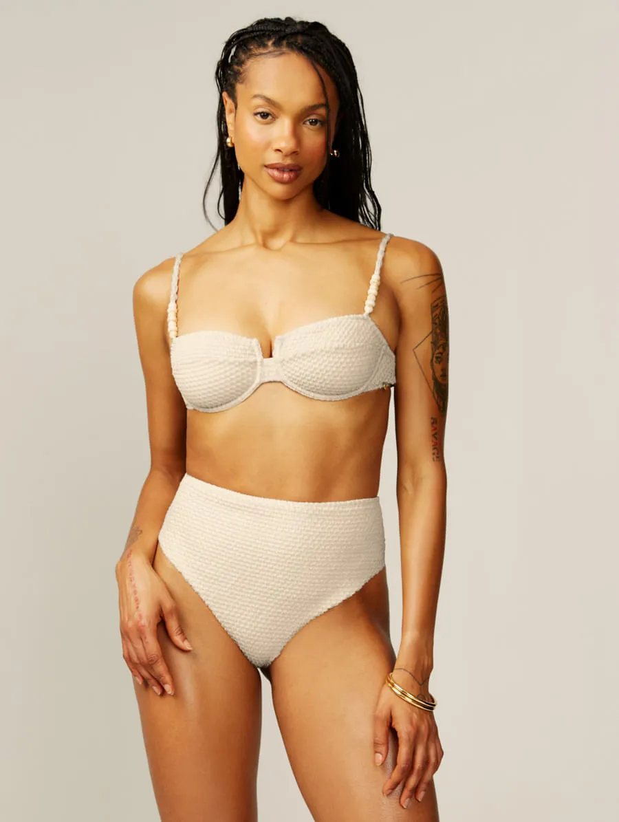 Hope Resort, Calcinha Biquíni Hot Pants Off White Vanilla
