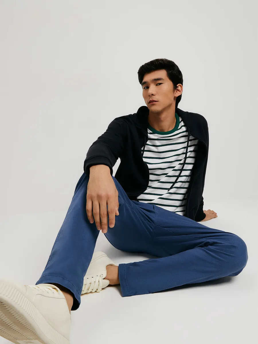 Hering Adulto, Calça Básica Masculina Chino Slim Em Sarja Com Elastano - Azul