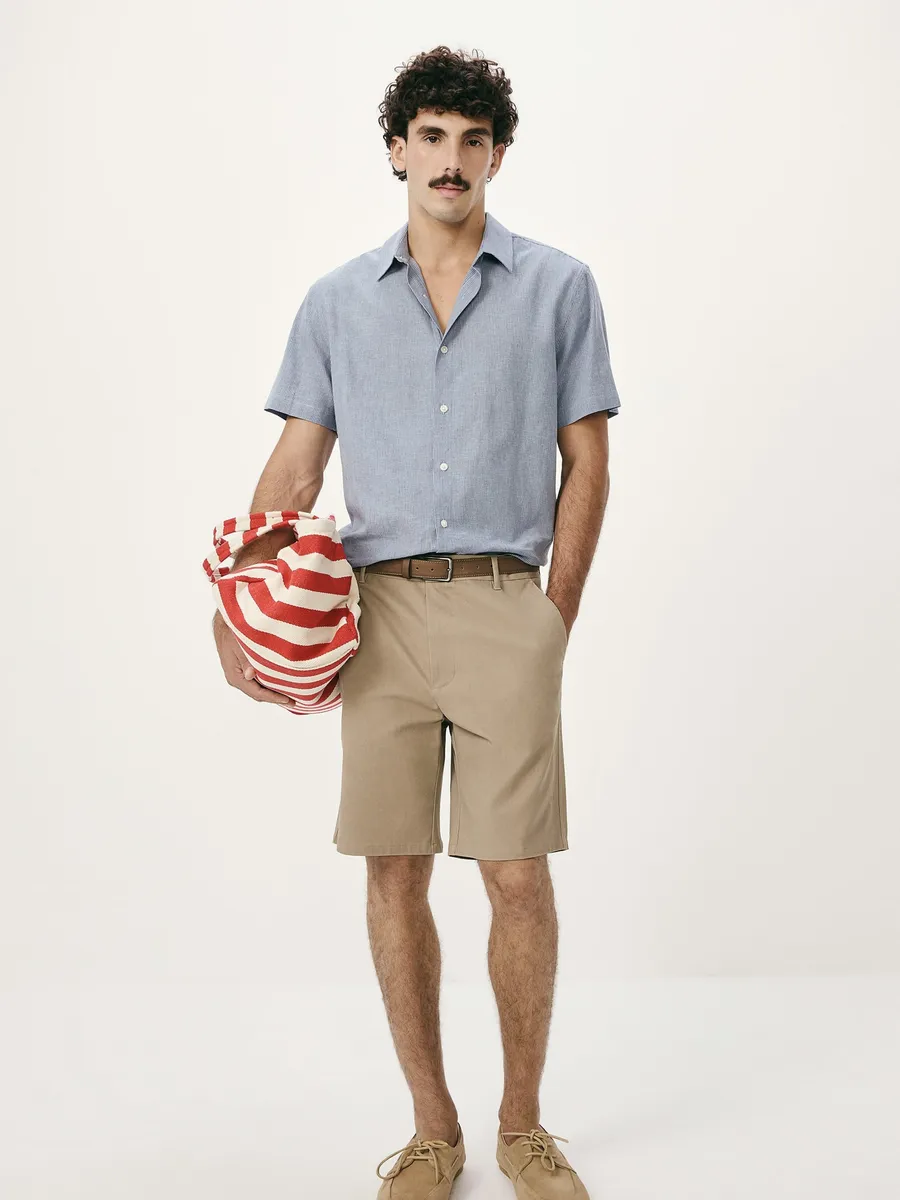 Hering Adulto, Bermuda Masculina Chino Em Sarja - Marrom