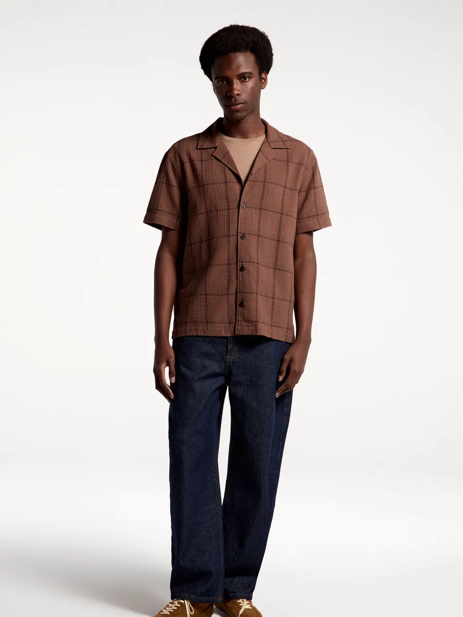 Hering Adulto, Camisa Masculina Manga Curta Texturizada - Marrom