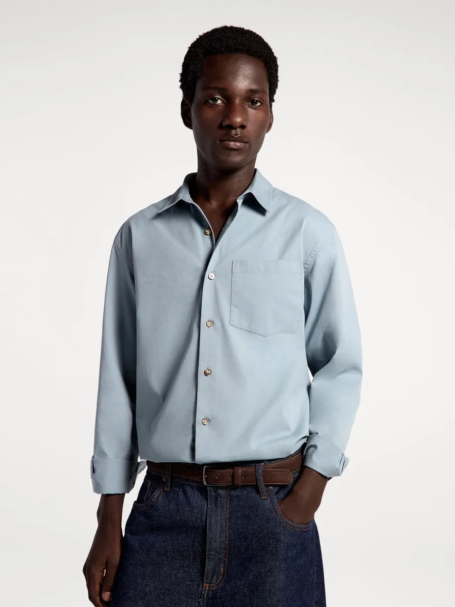 Hering Adulto, Camisa Masculina Manga Longa Algodão - Azul