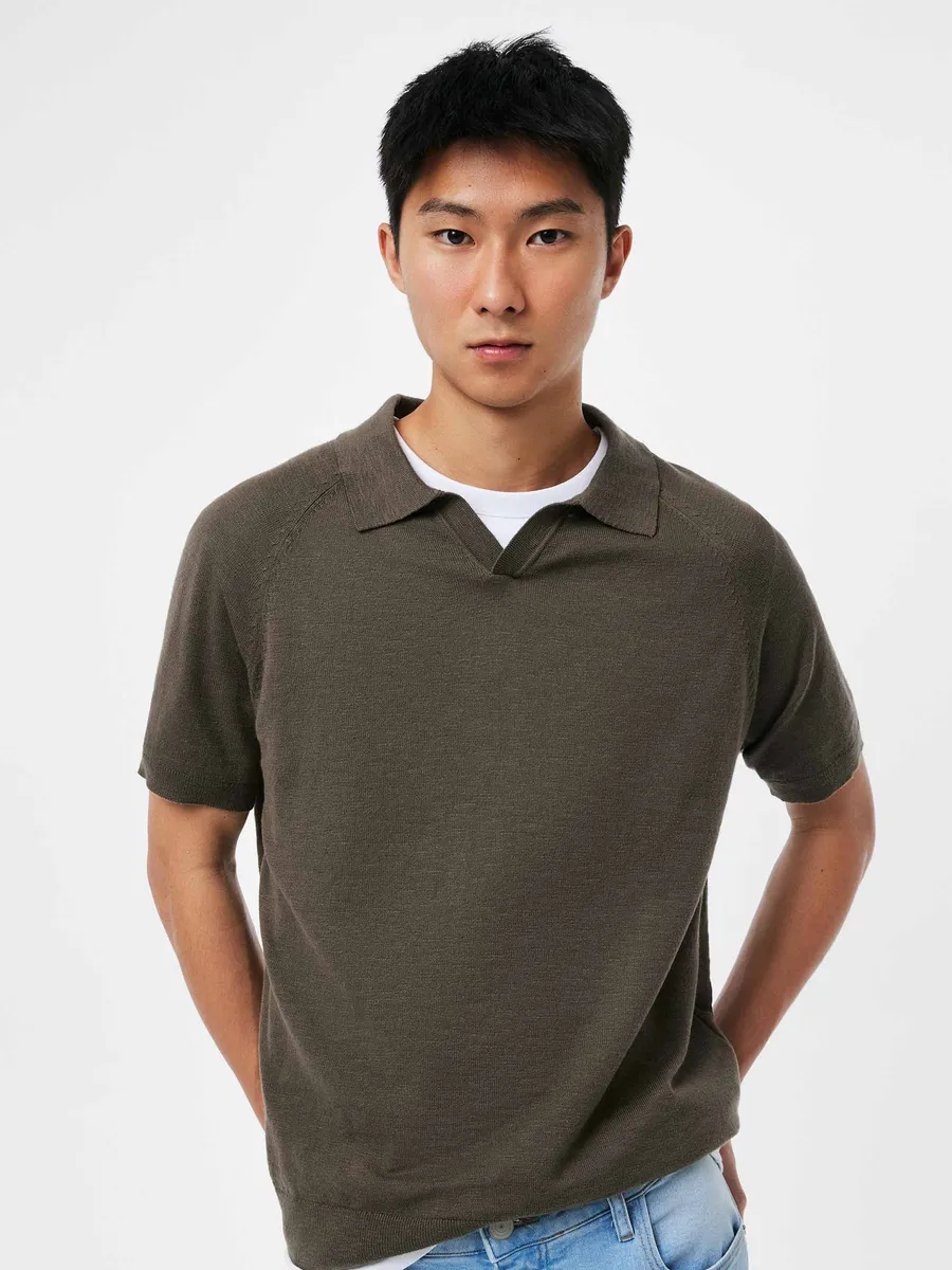 Hering Adulto, Polo Masculina Em Tricô Flamê - Marrom