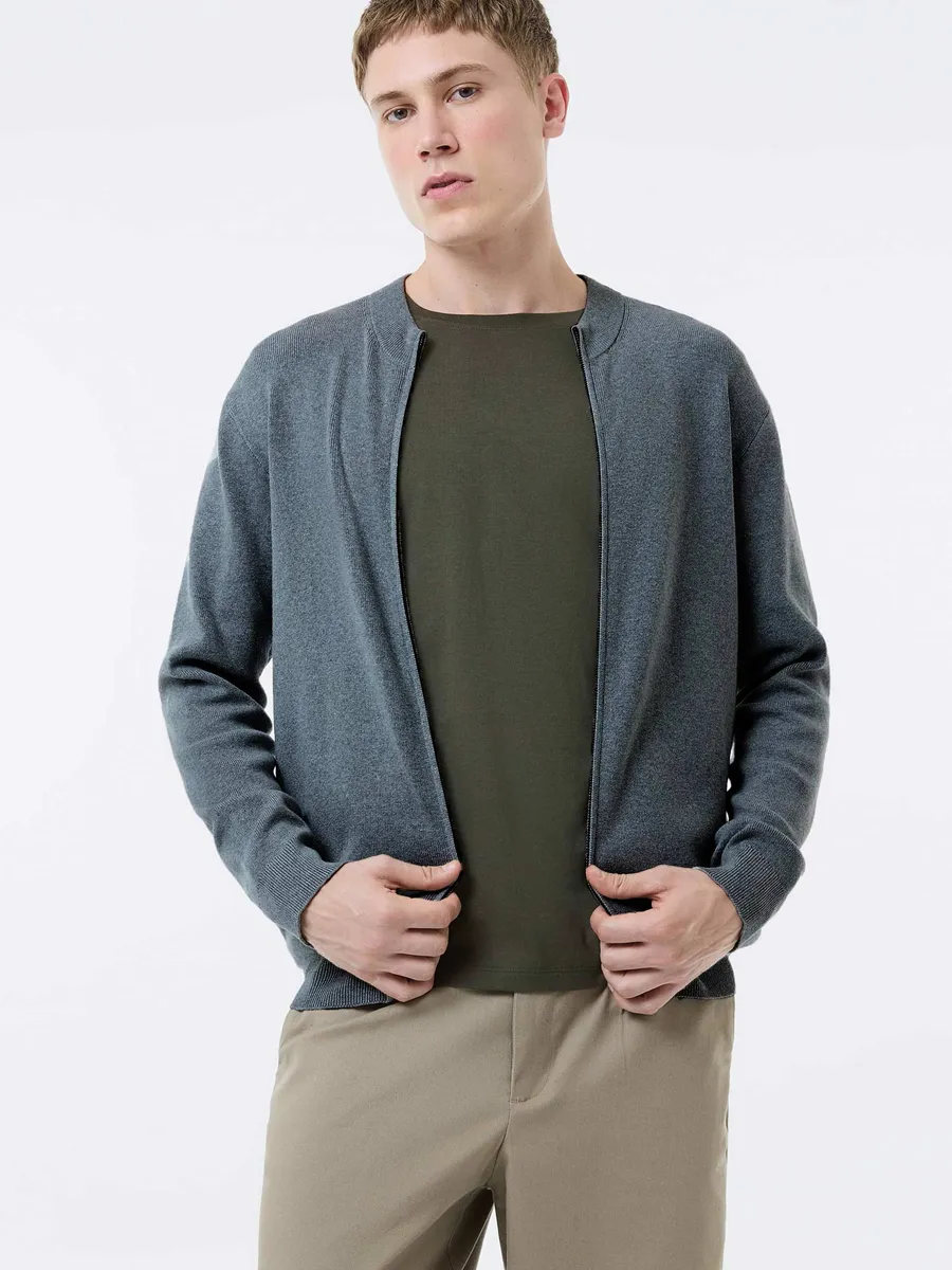 Hering Adulto, Jaqueta Masculina Tricô Full Needle - Cinza