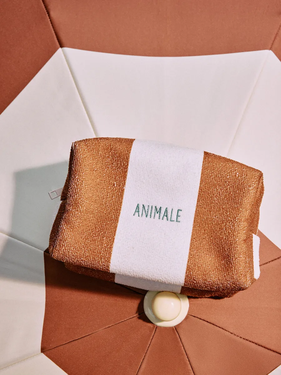 Animale, Necessaire Atoalhada Listra Caramelo