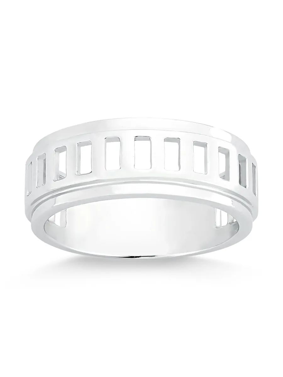 Monte Carlo, Anel Masculino Maxi Trilhos em Prata 925
