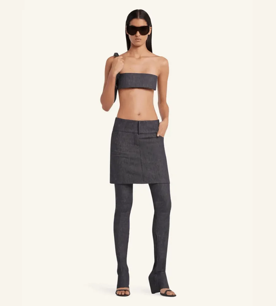 Courrèges, Saia Belted Denim Mini Courrèges