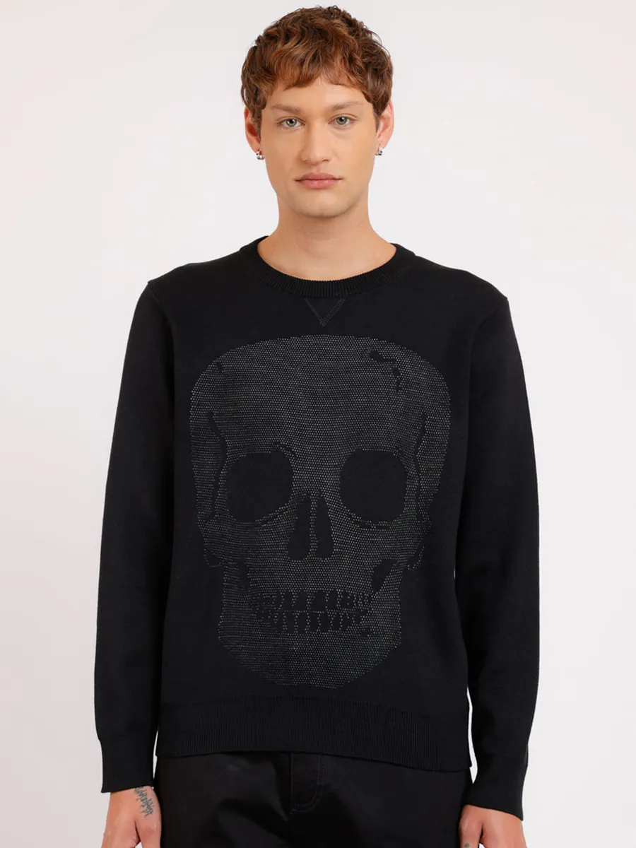Aramis, Tricot Manga Longa Caveira Herchcovitch Preto