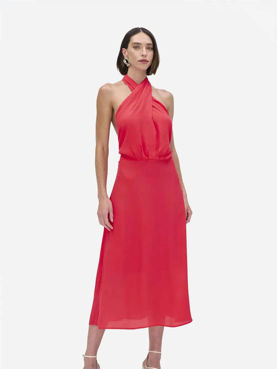 Damyller, Vestido Midi Viscose Frente Única