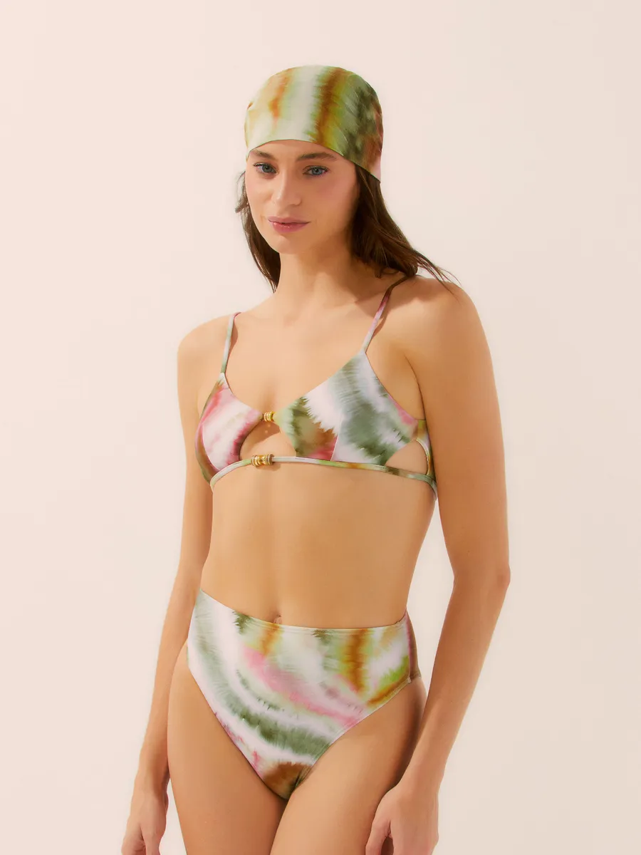 Água de Coco, Biquíni Calcinha Hot Pants Tie Dye Botânico