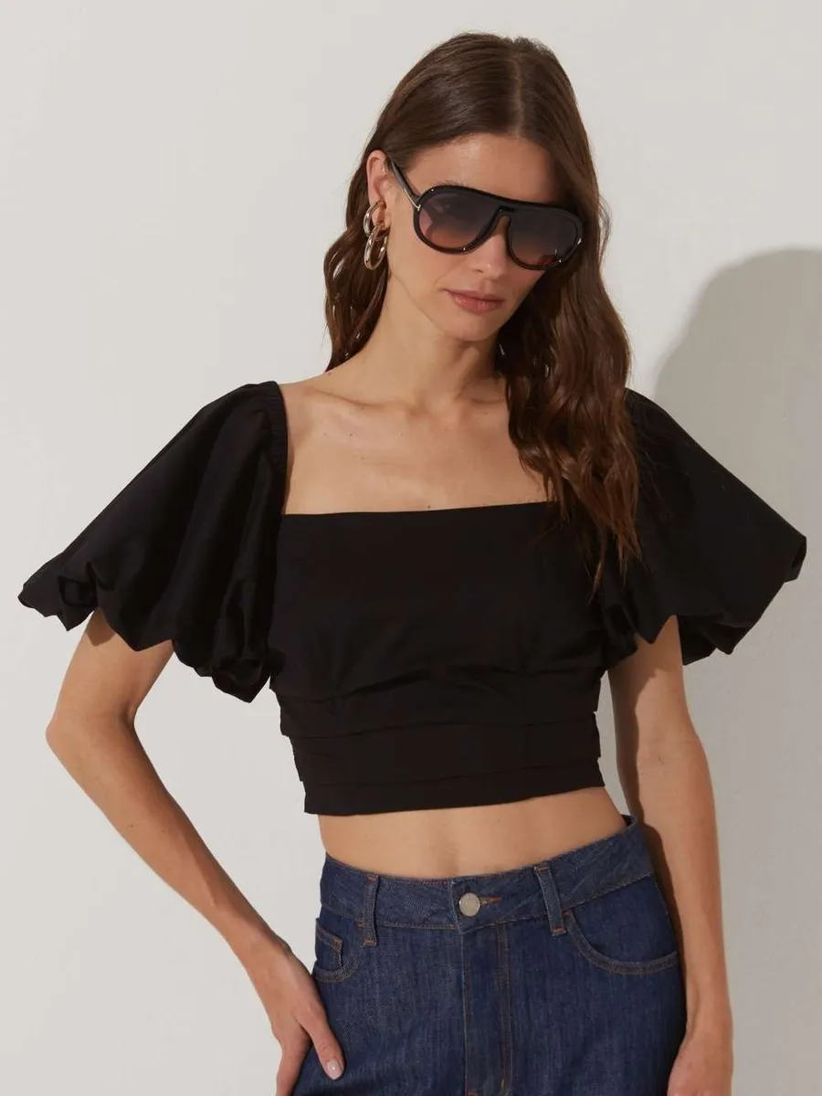 Le Blog, BLUSA AMORA LISA PRETO